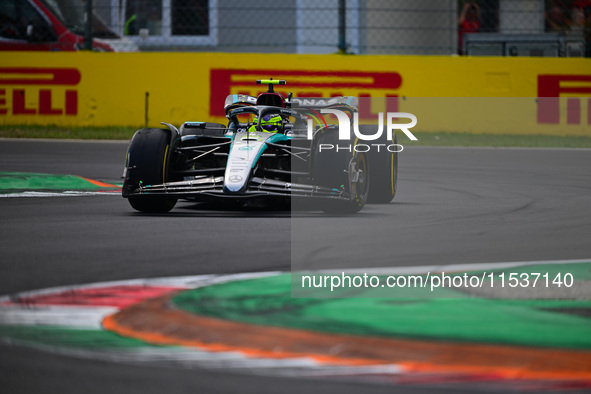 Lewis Hamilton of Mercedes-AMG Petronas F1 Team drives his single-seater during the race of the Italian GP, the 16th round of the Formula 1...