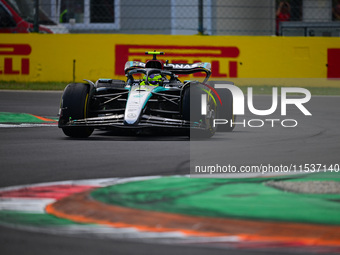 Lewis Hamilton of Mercedes-AMG Petronas F1 Team drives his single-seater during the race of the Italian GP, the 16th round of the Formula 1...