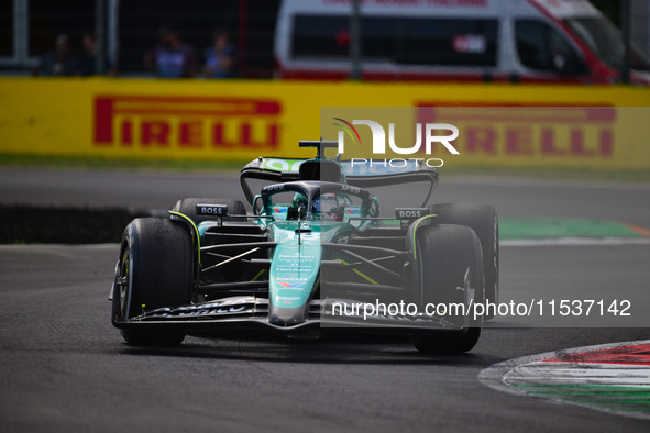 Lance Stroll of the Aston Martin Cognizant F1 Team drives his single-seater during the race of the Italian GP, the 16th round of the Formula...