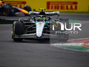 Lewis Hamilton of Mercedes-AMG Petronas F1 Team drives his single-seater during the race of the Italian GP, the 16th round of the Formula 1...