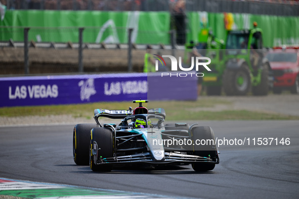 Lewis Hamilton of Mercedes-AMG Petronas F1 Team drives his single-seater during the race of the Italian GP, the 16th round of the Formula 1...