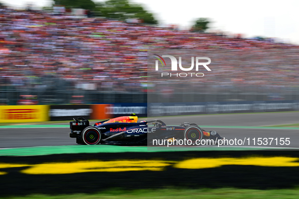 Sergio Perez of Red Bull Racing Honda drives his single-seater during the race of the Italian GP, the 16th round of the Formula 1 World Cham...