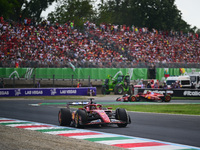 Charles Leclerc of Scuderia Ferrari drives his single-seater during the race of the Italian GP, the 16th round of the Formula 1 World Champi...