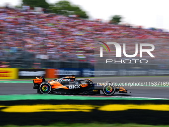 Oscar Piastri of the McLaren F1 Team drives his single-seater during the race of the Italian GP, the 16th round of the Formula 1 World Champ...