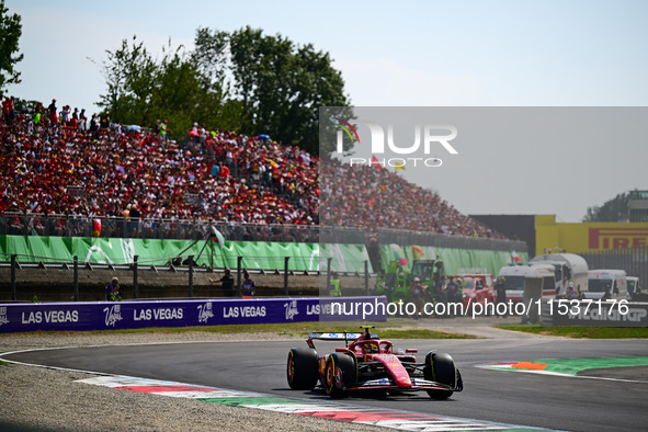 Carlos Sainz of Scuderia Ferrari drives his single-seater during the race of the Italian GP, the 16th round of the Formula 1 World Champions...