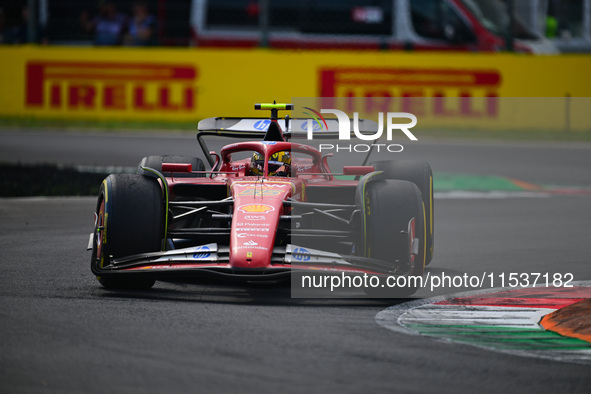 Carlos Sainz of Scuderia Ferrari drives his single-seater during the race of the Italian GP, the 16th round of the Formula 1 World Champions...