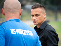 Wieczysta coach Slawomir Peszko during the game between Wieczysta Krakow and Pogon Grodzisk Mazowiecki in Krakow, Poland, on September 1, 20...