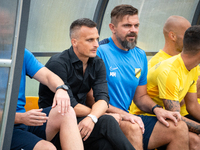 Wieczysta coach Slawomir Peszko during the game between Wieczysta Krakow and Pogon Grodzisk Mazowiecki in Krakow, Poland, on September 1, 20...