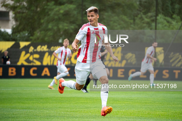 Kamil Odolak plays in a game between Wieczysta Krakow and Pogon Grodzisk Mazowiecki in Krakow, Poland, on September 1, 2024. Polish football...