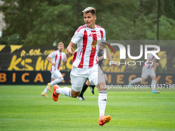 Kamil Odolak plays in a game between Wieczysta Krakow and Pogon Grodzisk Mazowiecki in Krakow, Poland, on September 1, 2024. Polish football...