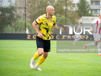 Michal Pazdan plays in a game between Wieczysta Krakow and Pogon Grodzisk Mazowiecki in Krakow, Poland, on September 1, 2024. Polish footbal...