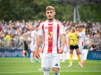 Kacper Sommerfeld plays in a game between Wieczysta Krakow and Pogon Grodzisk Mazowiecki in Krakow, Poland, on September 1, 2024. Polish foo...