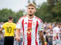 Kacper Sommerfeld plays in a game between Wieczysta Krakow and Pogon Grodzisk Mazowiecki in Krakow, Poland, on September 1, 2024. Polish foo...