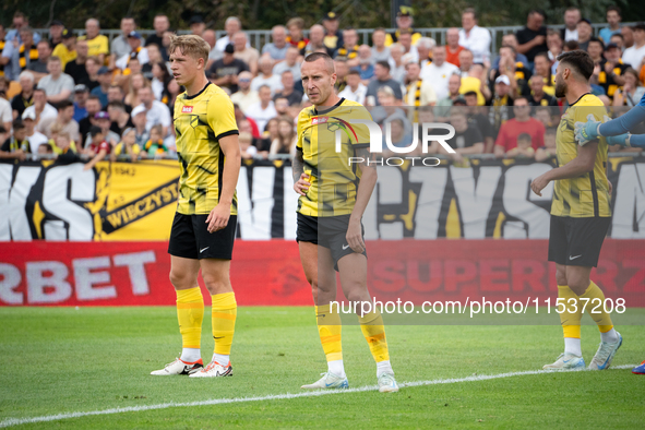 Jacek Goralski plays in a game between Wieczysta Krakow and Pogon Grodzisk Mazowiecki in Krakow, Poland, on September 1, 2024. Polish footba...