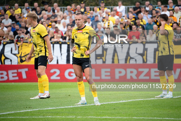 Jacek Goralski plays in a game between Wieczysta Krakow and Pogon Grodzisk Mazowiecki in Krakow, Poland, on September 1, 2024. Polish footba...