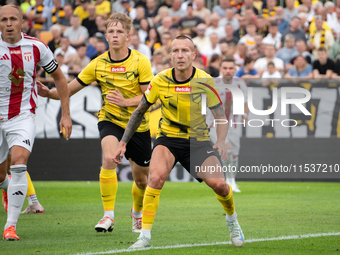 Jacek Goralski plays in a game between Wieczysta Krakow and Pogon Grodzisk Mazowiecki in Krakow, Poland, on September 1, 2024. Polish footba...