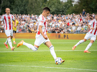 Jakub Apolinarski plays in a game between Wieczysta Krakow and Pogon Grodzisk Mazowiecki in Krakow, Poland, on September 1, 2024. Polish foo...