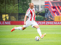 Damian Jaron plays in a game between Wieczysta Krakow and Pogon Grodzisk Mazowiecki in Krakow, Poland, on September 1, 2024. Polish football...