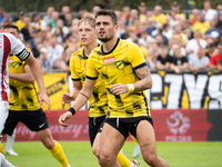 Goku Roman plays in a game between Wieczysta Krakow and Pogon Grodzisk Mazowiecki in Krakow, Poland, on September 1, 2024. Polish football s...