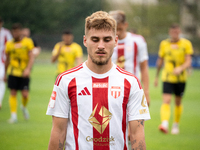 Kacper Sommerfeld plays in a game between Wieczysta Krakow and Pogon Grodzisk Mazowiecki in Krakow, Poland, on September 1, 2024. Polish foo...