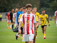 Nikodem Niski plays in a game between Wieczysta Krakow and Pogon Grodzisk Mazowiecki in Krakow, Poland, on September 1, 2024. Polish footbal...