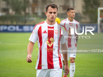 Matheus Dias plays in a game between Wieczysta Krakow and Pogon Grodzisk Mazowiecki in Krakow, Poland, on September 1, 2024. Polish football...