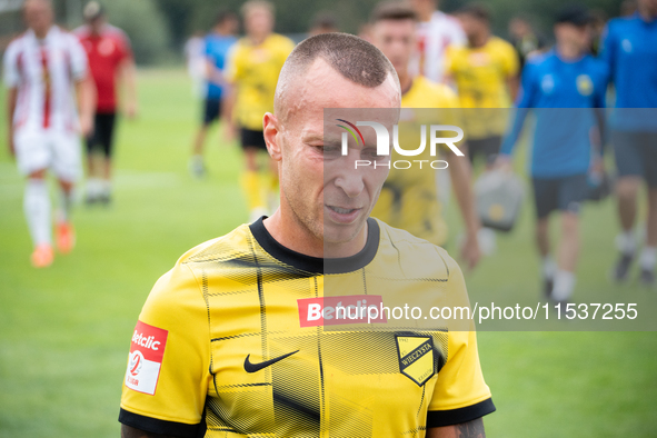 Jacek Goralski plays in a game between Wieczysta Krakow and Pogon Grodzisk Mazowiecki in Krakow, Poland, on September 1, 2024. Polish footba...