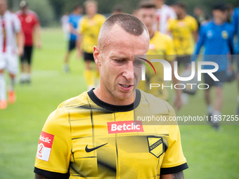 Jacek Goralski plays in a game between Wieczysta Krakow and Pogon Grodzisk Mazowiecki in Krakow, Poland, on September 1, 2024. Polish footba...