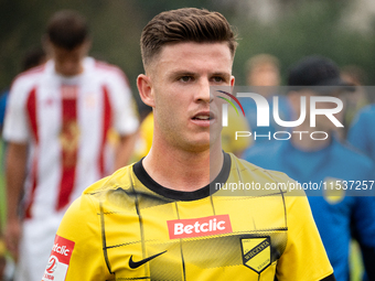 Daniel Sandoval plays in a game between Wieczysta Krakow and Pogon Grodzisk Mazowiecki in Krakow, Poland, on September 1, 2024. Polish footb...