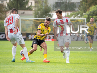 Goku Roman plays in a game between Wieczysta Krakow and Pogon Grodzisk Mazowiecki in Krakow, Poland, on September 1, 2024. Polish football s...