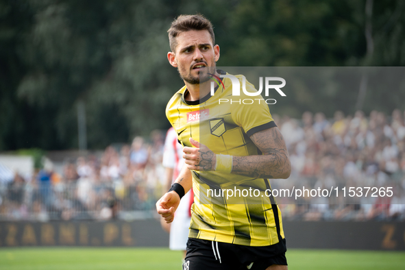 Goku Roman plays in a game between Wieczysta Krakow and Pogon Grodzisk Mazowiecki in Krakow, Poland, on September 1, 2024. Polish football s...