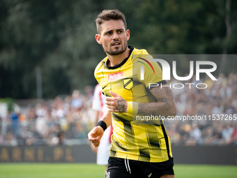 Goku Roman plays in a game between Wieczysta Krakow and Pogon Grodzisk Mazowiecki in Krakow, Poland, on September 1, 2024. Polish football s...