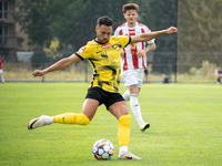 Manuel Torres plays in a game between Wieczysta Krakow and Pogon Grodzisk Mazowiecki in Krakow, Poland, on September 1, 2024. Polish footbal...