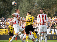 Betclic 2 Liga game between Wieczysta Krakow and GKS Pogon Grodzisk Mazowiecki in Krakow, Poland, on September 1, 2024. Polish football seco...