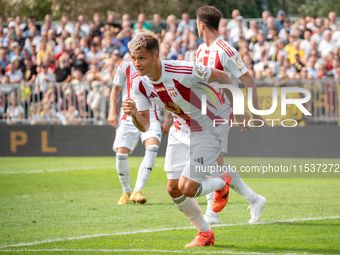 Kamil Odolak plays in a game between Wieczysta Krakow and Pogon Grodzisk Mazowiecki in Krakow, Poland, on September 1, 2024. Polish football...