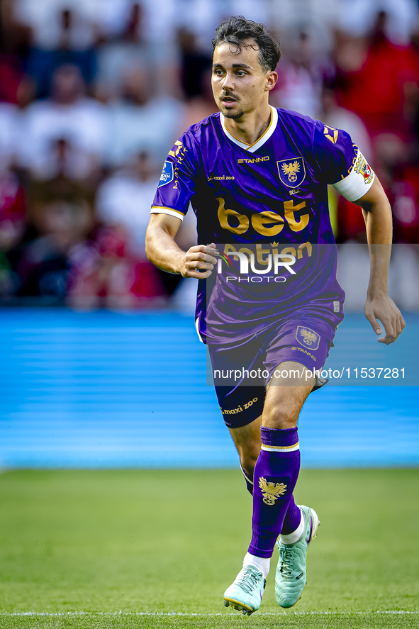 Go Ahead Eagles player Mats Deijl during the match PSV vs. Go Ahead Eagles at the Philips Stadium for the Dutch Eredivisie 4th round season...