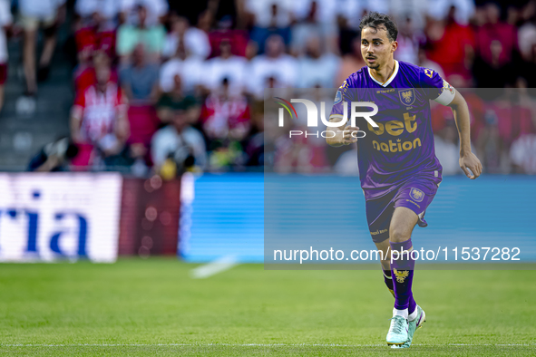 Go Ahead Eagles player Mats Deijl during the match PSV vs. Go Ahead Eagles at the Philips Stadium for the Dutch Eredivisie 4th round season...