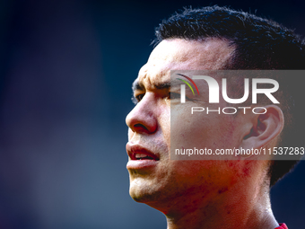 PSV player Hirving Lozano plays during the match PSV vs. Go Ahead Eagles at the Philips Stadium for the Dutch Eredivisie 4th round season 20...