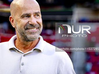 PSV trainer Peter Bosz during the match between PSV and Go Ahead Eagles at the Philips Stadium for the Dutch Eredivisie 4th round season 202...