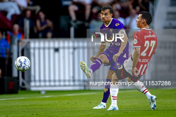 Go Ahead Eagles player Mats Deijl during the match PSV vs. Go Ahead Eagles at the Philips Stadium for the Dutch Eredivisie 4th round season...