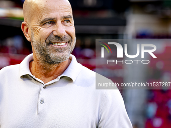 PSV trainer Peter Bosz during the match between PSV and Go Ahead Eagles at the Philips Stadium for the Dutch Eredivisie 4th round season 202...