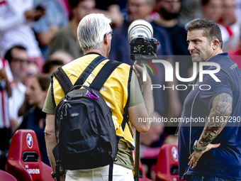 Photographer Peter van Gogh discusses with the security of PSV during the match PSV vs. Go Ahead Eagles at the Philips Stadium for the Dutch...