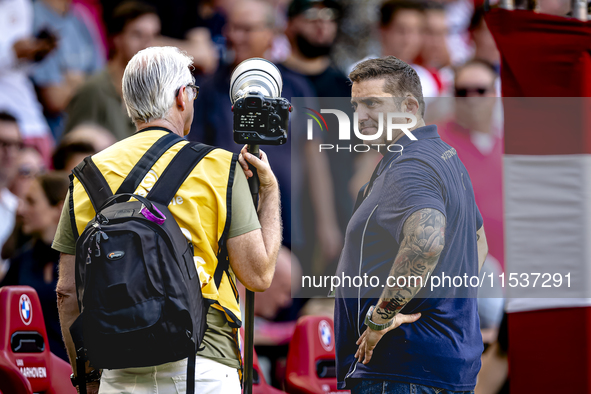 Photographer Peter van Gogh discusses with the security of PSV during the match PSV vs. Go Ahead Eagles at the Philips Stadium for the Dutch...