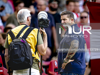 Photographer Peter van Gogh discusses with the security of PSV during the match PSV vs. Go Ahead Eagles at the Philips Stadium for the Dutch...