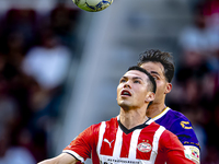 PSV player Hirving Lozano plays during the match PSV vs. Go Ahead Eagles at the Philips Stadium for the Dutch Eredivisie 4th round season 20...