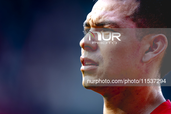 PSV player Hirving Lozano plays during the match PSV vs. Go Ahead Eagles at the Philips Stadium for the Dutch Eredivisie 4th round season 20...