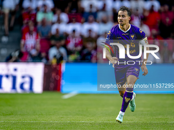 Go Ahead Eagles player Mats Deijl during the match PSV vs. Go Ahead Eagles at the Philips Stadium for the Dutch Eredivisie 4th round season...