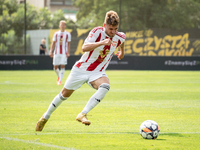 Kacper Sommerfeld plays in a game between Wieczysta Krakow and Pogon Grodzisk Mazowiecki in Krakow, Poland, on September 1, 2024. Polish foo...