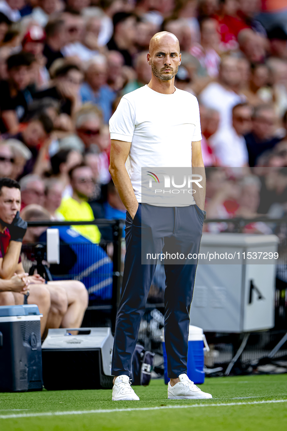 Go Ahead Eagles trainer Paul Simonis during the match PSV vs. Go Ahead Eagles at the Philips Stadium for the Dutch Eredivisie 4th round seas...