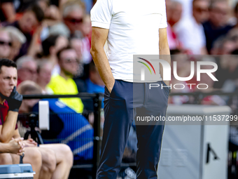 Go Ahead Eagles trainer Paul Simonis during the match PSV vs. Go Ahead Eagles at the Philips Stadium for the Dutch Eredivisie 4th round seas...